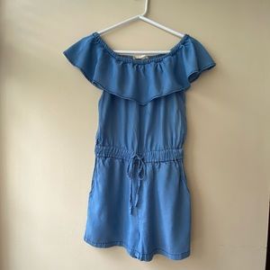 Lulus Denim Off-the-shoulder Romper
